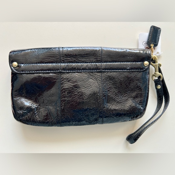 COACH PATENT LEATHER WRISTLET POUCH BLACK NWT - Picture 5 of 5